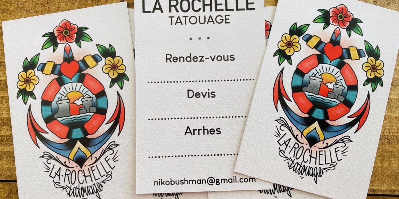 Carte de rendez-vous La Rochelle Tatouage